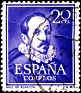Spain - 1951 - Literati - 20 CTS - Dark Purple - Literati, Writer - Edifil 1074 - Ruiz de Alarcón - 0